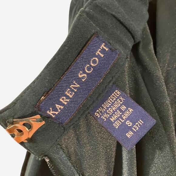 Karen Scott‎ Green Satin Long Midi Skirt with Pockets - Picture 4 of 7